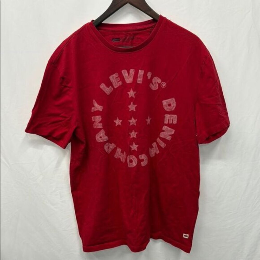 Levi's Red Short Sleeve Tee with Circular Logo